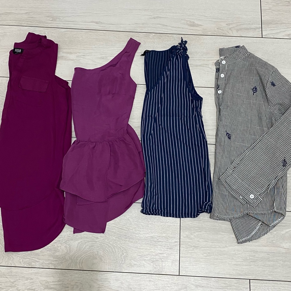 Womens XS/ S lot of 4 blouses summer